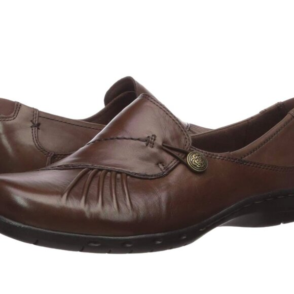 Rockport Cobb Hill Collection Shoes Womens 12W Paulette Loafers Brown Leather - Picture 1 of 8